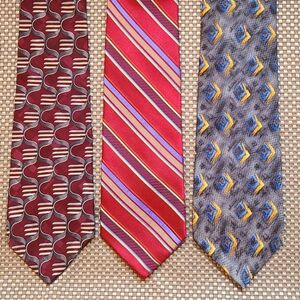 Set of 3 100% silk neck ties 👔